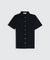 Mercerised Pique S/S Button Shirt - Black