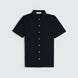 Mercerised Pique S/S Button Shirt - Black