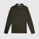 Mercerised Long Sleeve Pique Polo - Dark Green