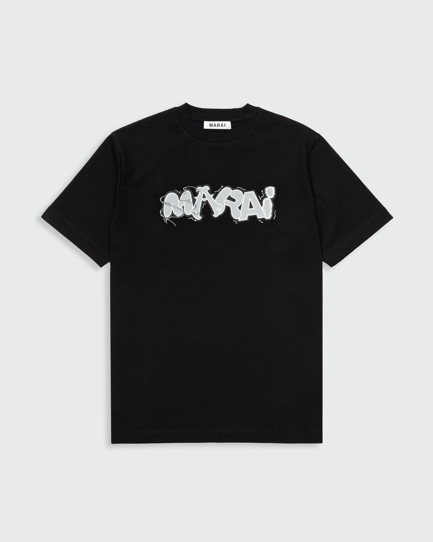 Multi Font Chest Logo T-Shirt - Black/Grey