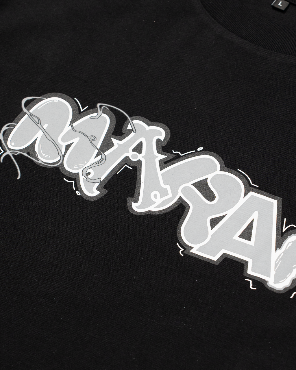 Multi Font Chest Logo T-Shirt - Black/Grey
