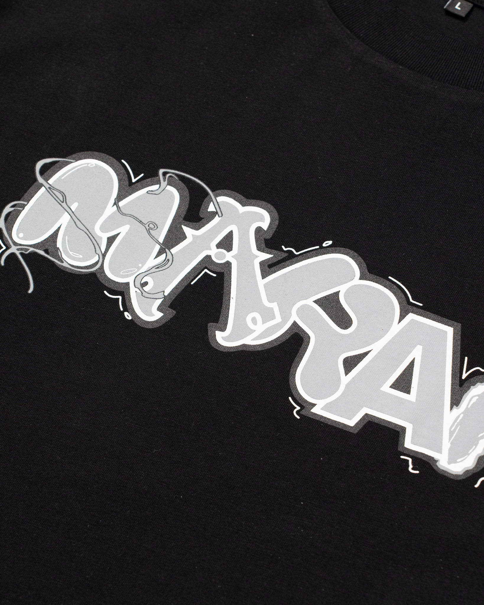 Multi Font Chest Logo T-Shirt - Black/Grey