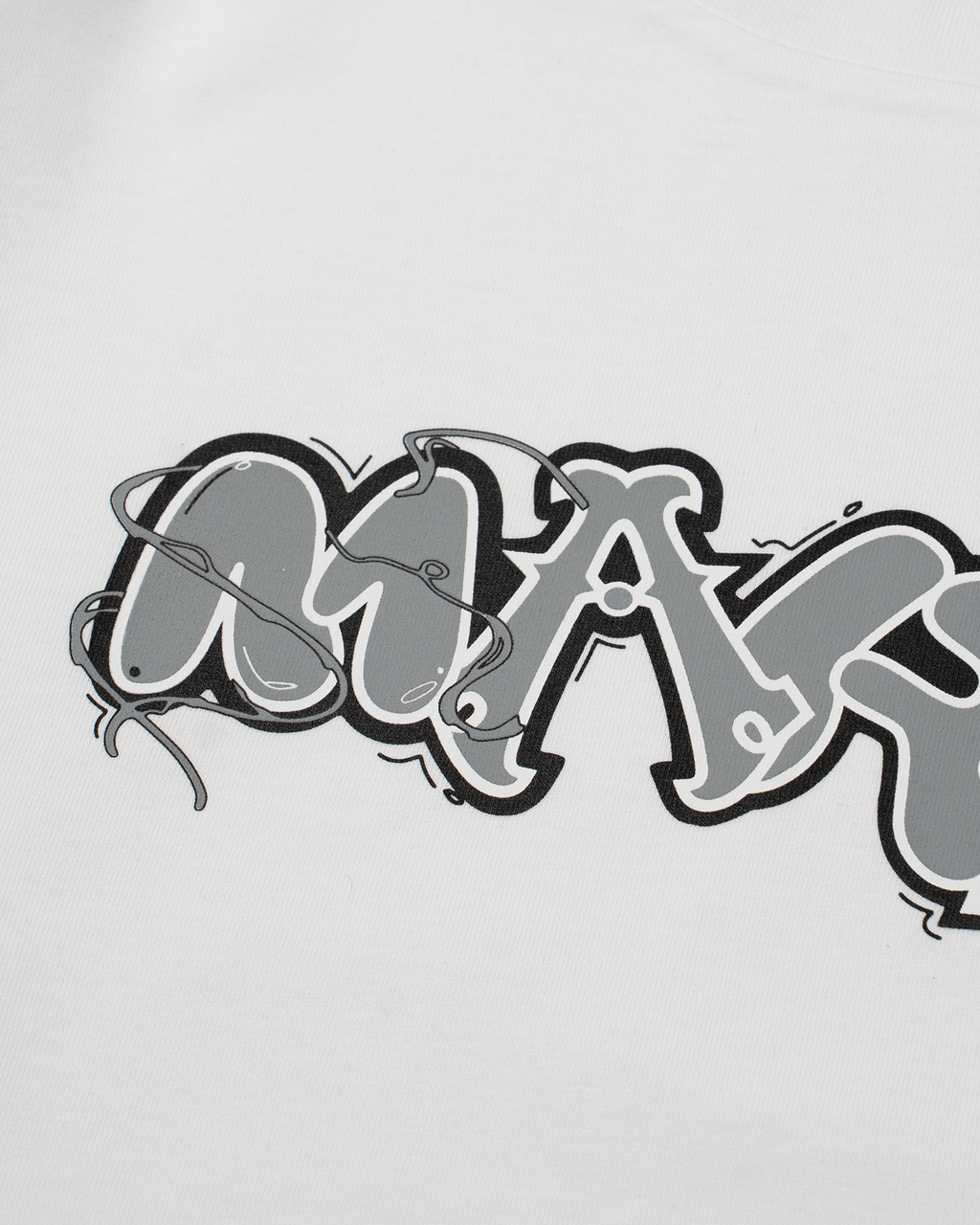 Multi Font Chest Logo T-Shirt - White/Grey
