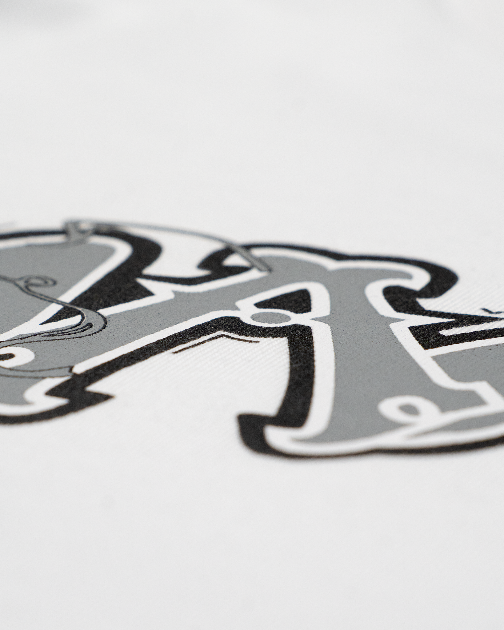 Multi Font Chest Logo T-Shirt - White/Grey