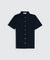 Mercerised Pique S/S Button Shirt - Navy