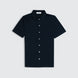 Mercerised Pique S/S Button Shirt - Navy