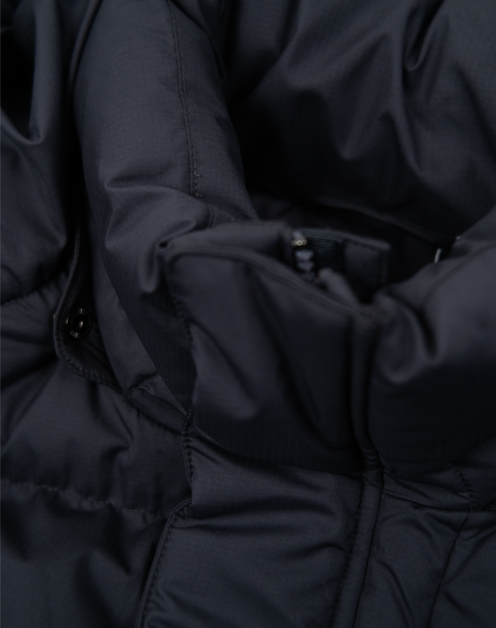 Ripstop Nylon Padded Puffer - Dark Grey