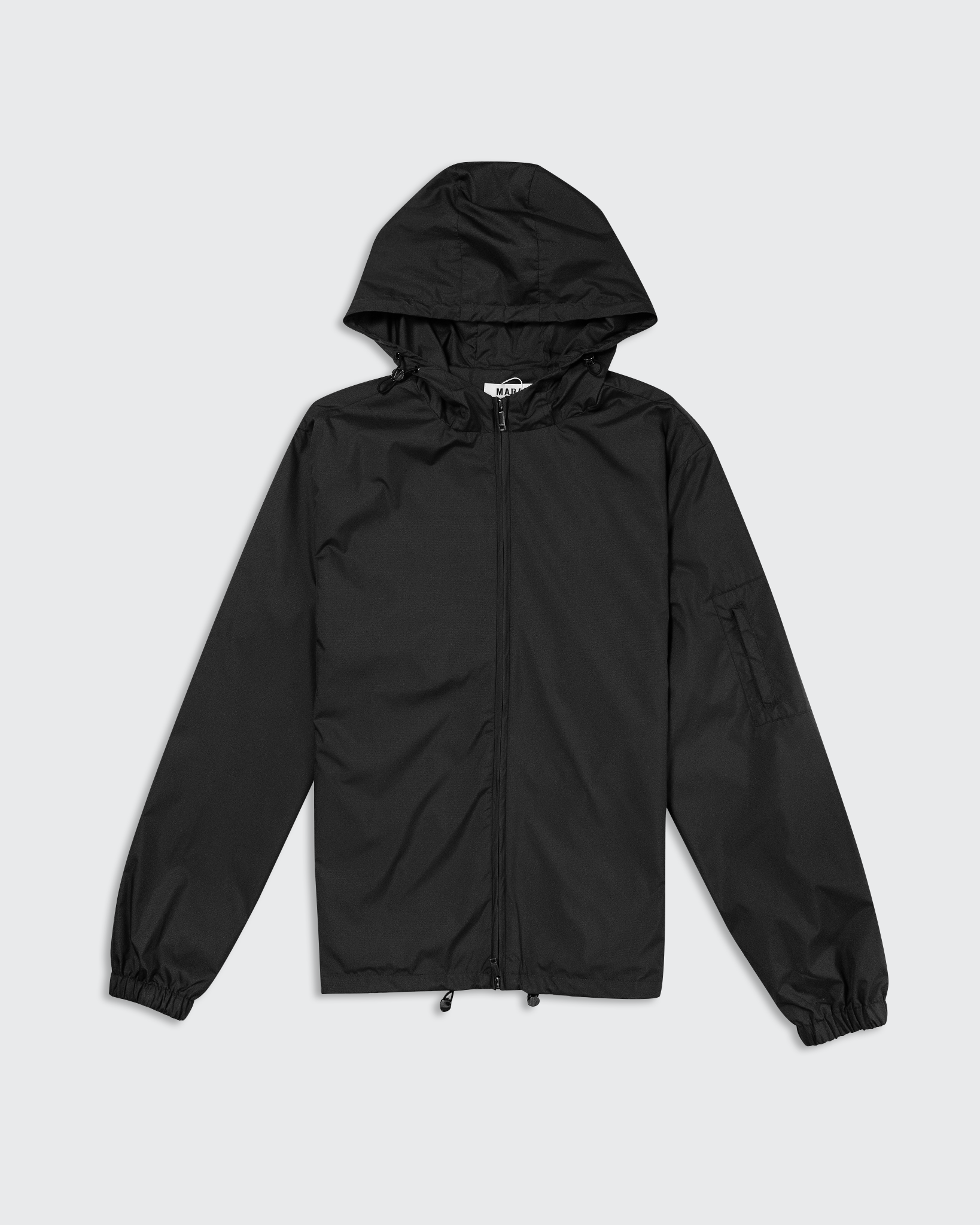 Ripstop Nylon Hooded Windbreaker Black MARAI