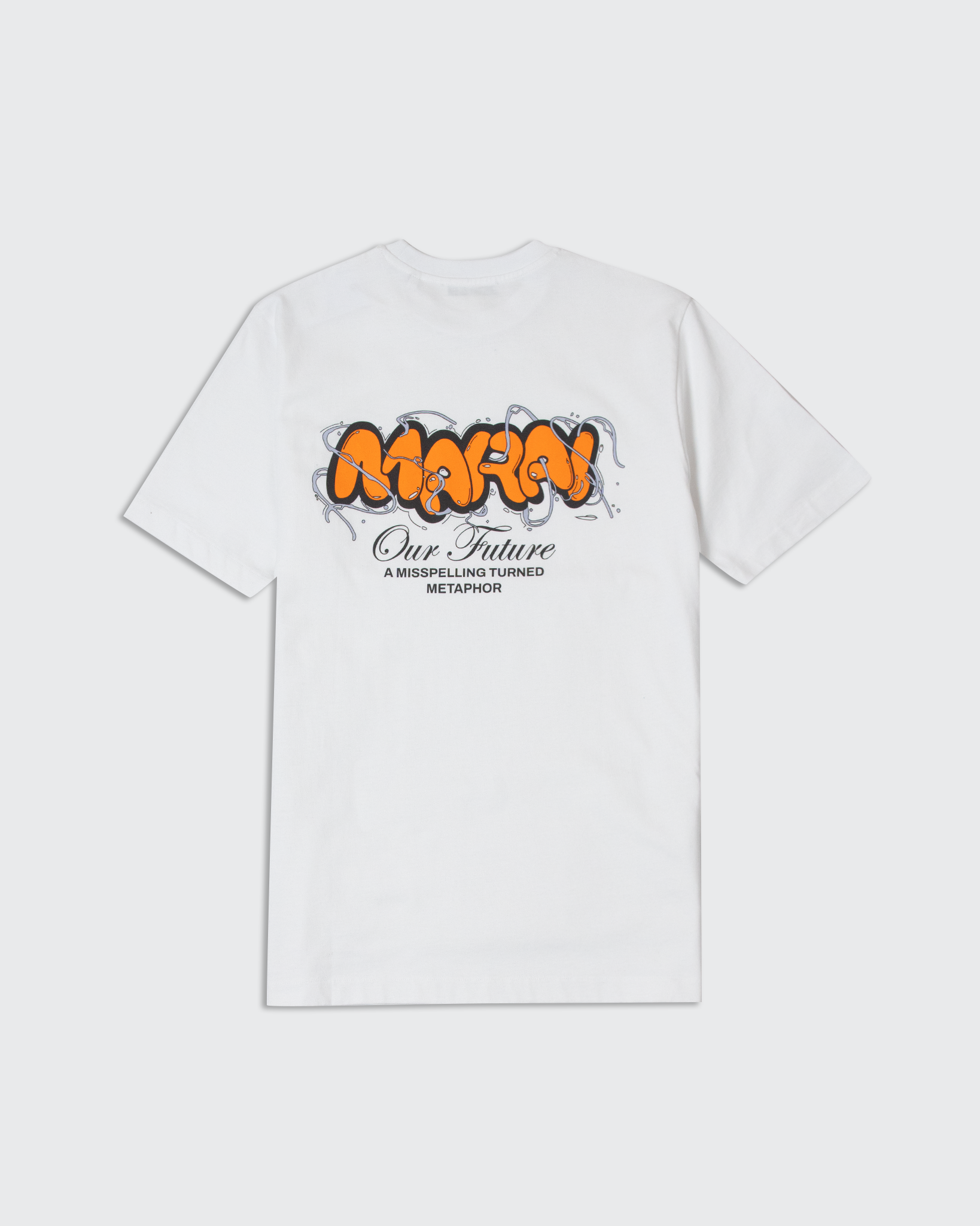 Vortex Bubble Logo T-Shirt - White/Orange