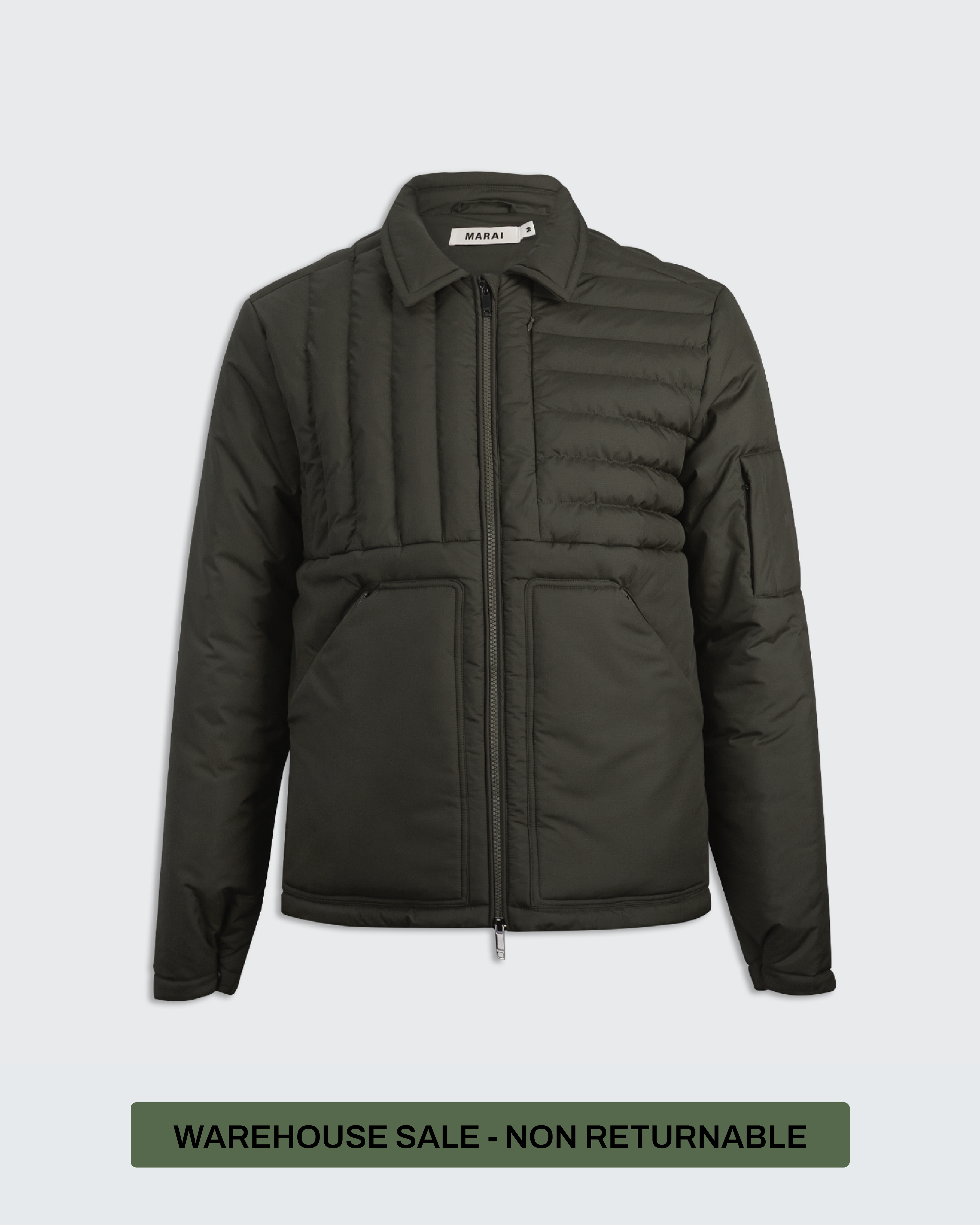 Ripstop Nylon Padded Field Jacket - Dark Green