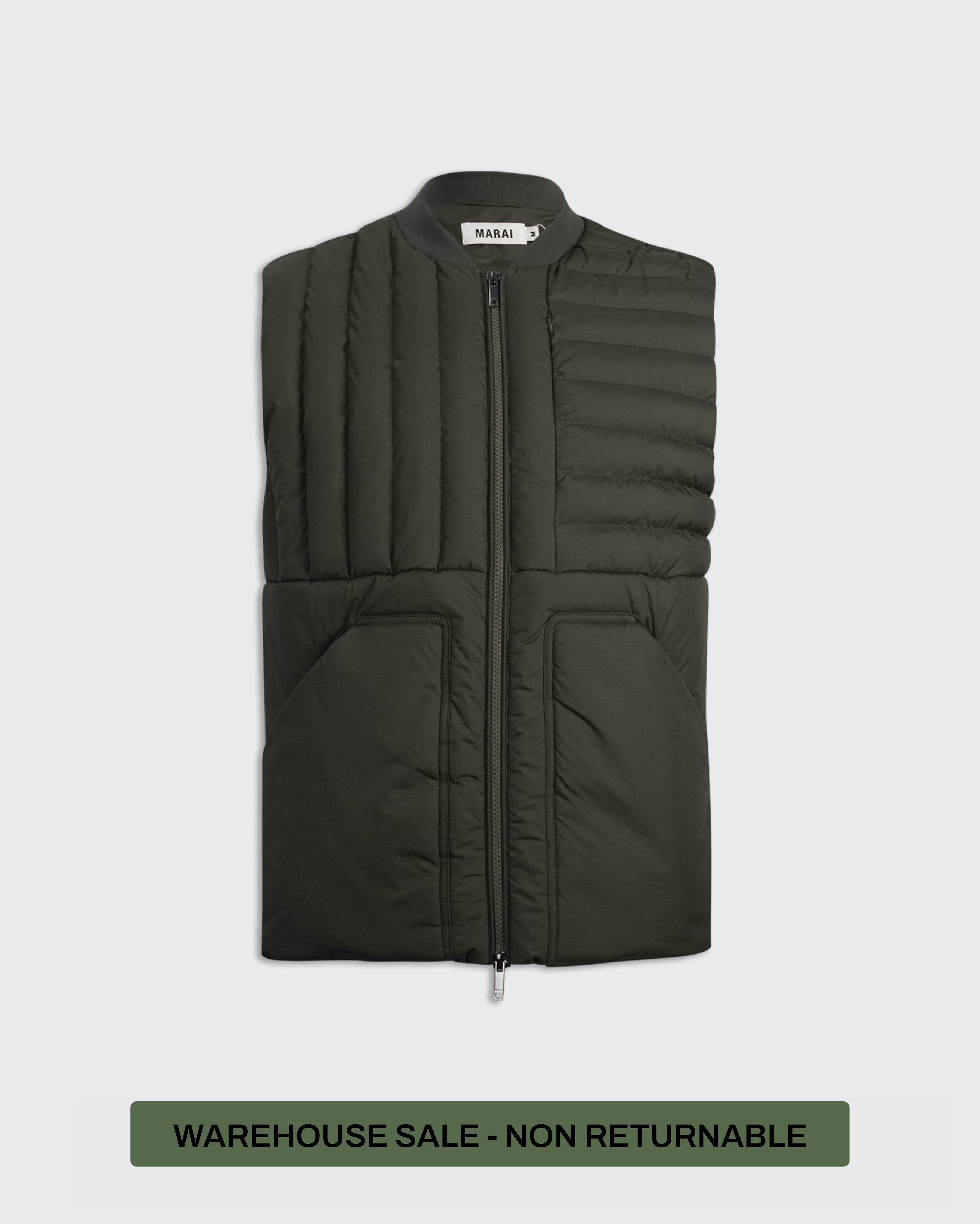 Ripstop Nylon Padded Gilet - Dark Green