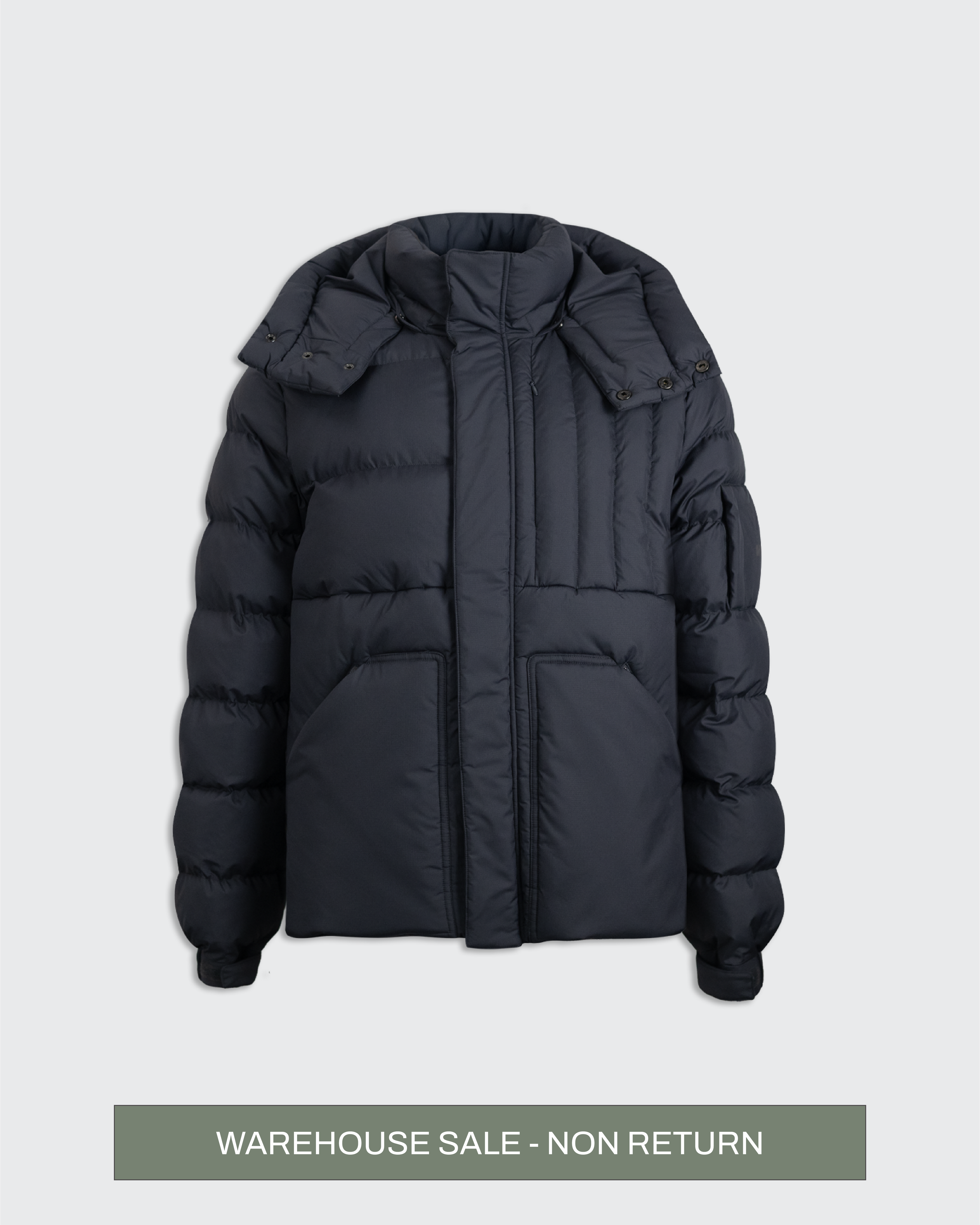 Ripstop Nylon Padded Puffer - Dark Grey