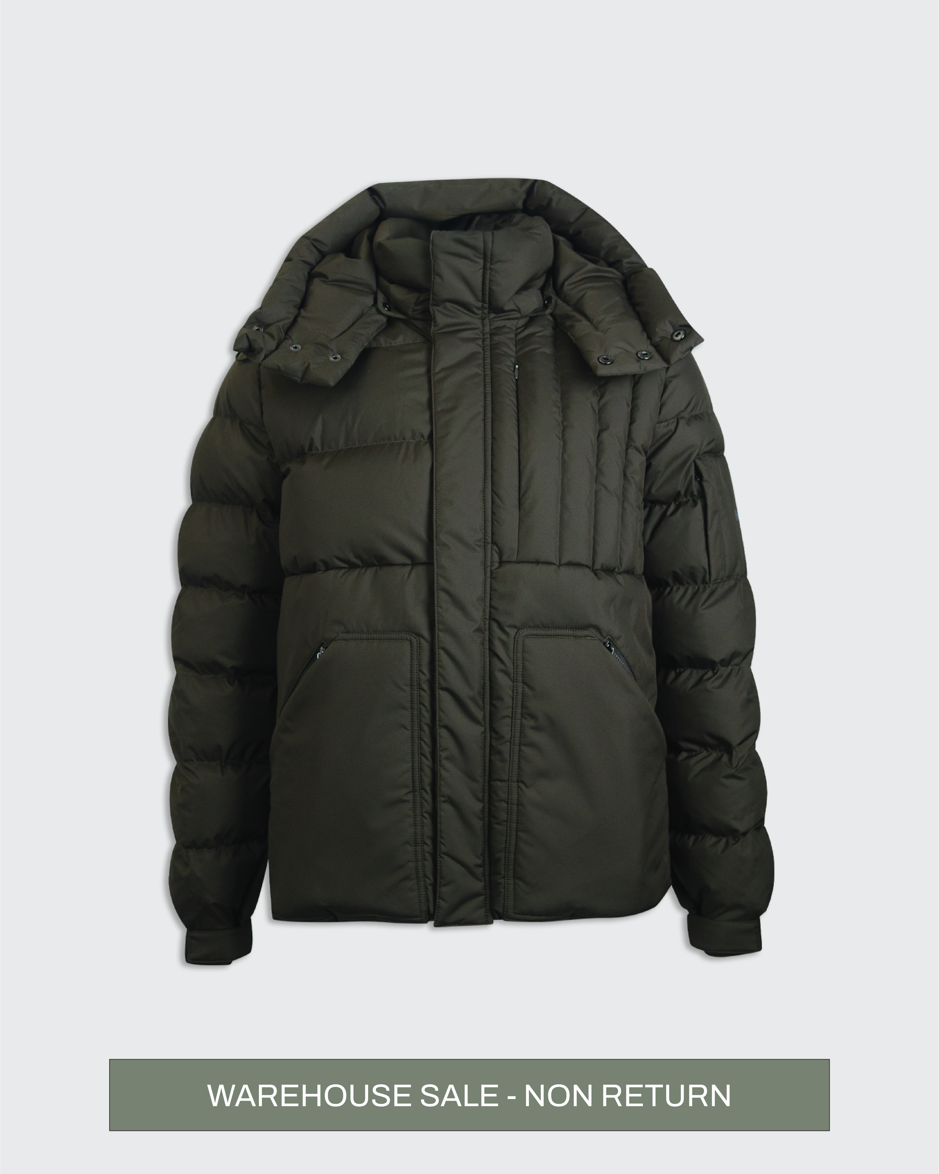 Ripstop Nylon Padded Puffer - Dark Green